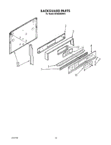 07 - Backguard, Literature parts for Whirlpool Range SF365BEWN3 / from AppliancePartsPros.com