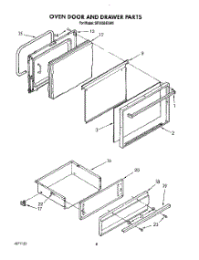 08 - Oven Door And Drawer parts for Whirlpool Range SF365BEXN0 / from AppliancePartsPros.com