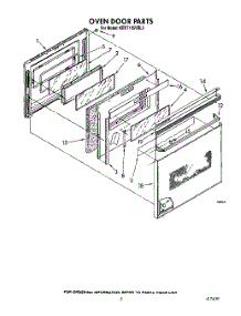 03 - Oven Door parts for Kitchenaid Range KEDT105VBL3 / from AppliancePartsPros.com