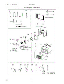 03 - Recommended Spare Parts parts for Frigidaire Air Conditioner CAE12ESR0 / from AppliancePartsPros.com