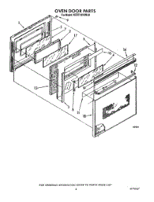 03 - Oven Door parts for Kitchenaid Range KEDT105WBL0 / from AppliancePartsPros.com