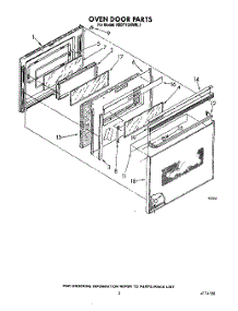 03 - Oven Door parts for Kitchenaid Range KEDT105WBL1 / from AppliancePartsPros.com