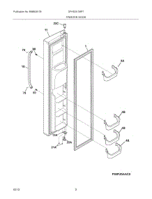 03 - Freezer Door parts for Frigidaire Refrigerator DFHS2313MF7 / from AppliancePartsPros.com