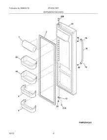 05 - Refrigerator Door parts for Frigidaire Refrigerator DFHS2313MF7 / from AppliancePartsPros.com