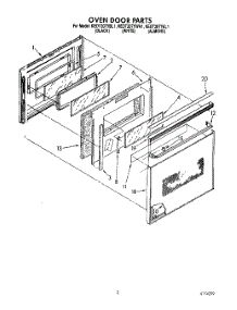 02 - Oven Door parts for Kitchenaid Range KEDT207YBL1 / from AppliancePartsPros.com