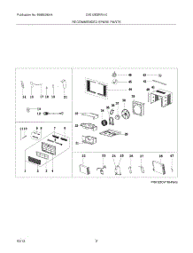 03 - Recommended Spare Parts parts for Frigidaire Air Conditioner CAE12ESRR410A18 from AppliancePartsPros.com