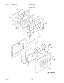 13 - Oven Door parts for Frigidaire Range CPLCF489GC1 / from AppliancePartsPros.com