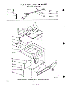 04 - Top And Console parts for Whirlpool Washer LAC4100W1 / from AppliancePartsPros.com
