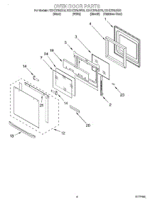 03 - Oven Door parts for Kitchenaid Oven KEHC379JSS0 / from AppliancePartsPros.com