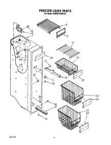 05 - Freezer Liner parts for Kitchenaid Refrigerator KSRS27QAAL04 / from AppliancePartsPros.com