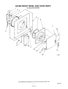 03 - Dryer Front Panel And Door parts for Kitchenaid Washer Dryer Combo KELC500THT0 / from AppliancePartsPros.com
