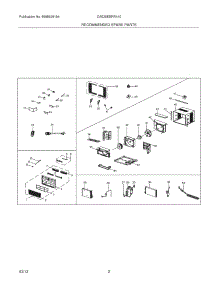 03 - Recommended Spare Parts parts for Frigidaire Air Conditioner CAE25ESRR410A17 / from AppliancePartsPros.com