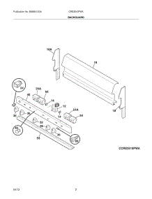 03 - Backguard parts for Frigidaire Range CRE3510PWA / from AppliancePartsPros.com