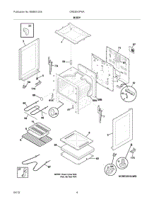 05 - Body parts for Frigidaire Range CRE3510PWA / from AppliancePartsPros.com