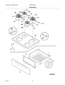 07 - Top / Drawer parts for Frigidaire Range CRE3510PWA / from AppliancePartsPros.com