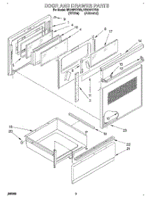 03 - Door And Drawer parts for Whirlpool Range RF376PCYN2 / from AppliancePartsPros.com