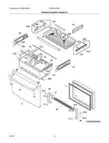 03 - Freezer Drawer, Baskets parts for Frigidaire Refrigerator EI23BC60KS3 / from AppliancePartsPros.com