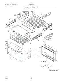 03 - Freezer Drawer, Baskets parts for Frigidaire Refrigerator CFD28WIWB / from AppliancePartsPros.com