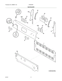 03 - Backguard parts for Frigidaire Range CRE3530PWA / from AppliancePartsPros.com