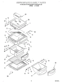 03 - Refrigerator Shelf parts for Kitchenaid Refrigerator KSRS27QFWH00 / from AppliancePartsPros.com