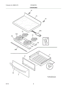 07 - Top / Drawer parts for Frigidaire Range CRE3580PSA / from AppliancePartsPros.com