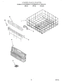 11 - Lower Rack parts for Kitchenaid Dishwasher KUDY25SHBT0 / from AppliancePartsPros.com