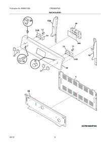 03 - Backguard parts for Frigidaire Range CRE3580PWA / from AppliancePartsPros.com
