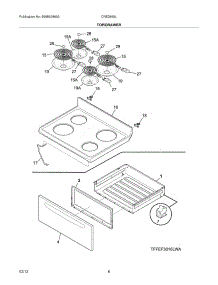 07 - Top / Drawer parts for Frigidaire Range CRE3860LBH / from AppliancePartsPros.com