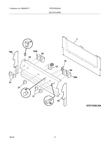 03 - Backguard parts for Frigidaire Range CFEF3005LWA / from AppliancePartsPros.com