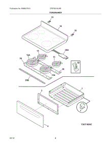 07 - Top / Drawer parts for Frigidaire Range CFEF3014LWE / from AppliancePartsPros.com