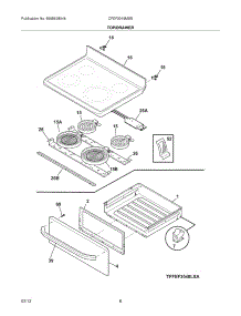 07 - Top / Drawer parts for Frigidaire Range CFEF3019MSE / from AppliancePartsPros.com