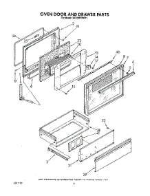 06 - Oven Door And Drawer parts for Whirlpool Range SF370PEWN1 / from AppliancePartsPros.com