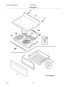 07 - Top / Drawer parts for Frigidaire Range CFEF3020LWH / from AppliancePartsPros.com