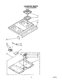 08 - Cooktop parts for Whirlpool Range SF370PEWN2 / from AppliancePartsPros.com