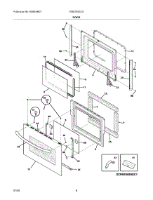 07 - Door parts for Frigidaire Oven FEB27S5GCD / from AppliancePartsPros.com