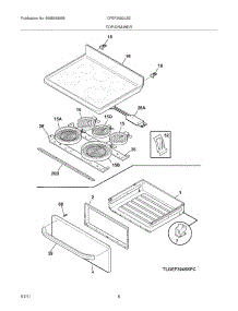 07 - Top / Drawer parts for Frigidaire Range CFEF3052LSE / from AppliancePartsPros.com