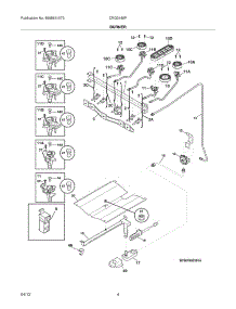 05 - Burner parts for Frigidaire Range CRG3180PBA / from AppliancePartsPros.com