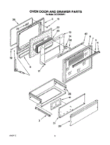 06 - Oven Door And Drawer parts for Whirlpool Range SF375PEWN1 / from AppliancePartsPros.com
