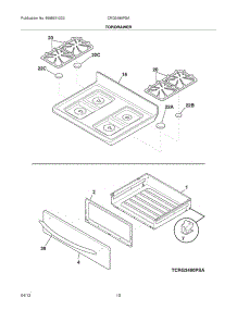 09 - Top / Drawer parts for Frigidaire Range CRG3480PSA / from AppliancePartsPros.com