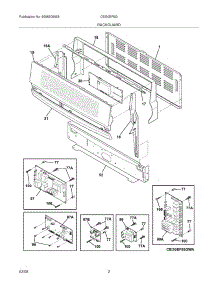 03 - Backguard parts for Frigidaire Range CEI30EF5GBA / from AppliancePartsPros.com