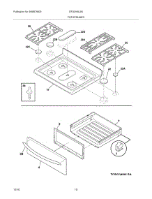 09 - Top / Drawer parts for Frigidaire Range CRG3490LSA / from AppliancePartsPros.com