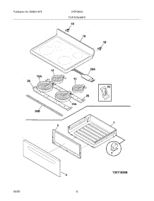 07 - Top / Drawer parts for Frigidaire Range CFEF366GBC / from AppliancePartsPros.com