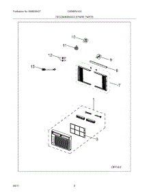 03 - Recommended Spare Parts parts for Frigidaire Air Conditioner CAE6MR410A12 / from AppliancePartsPros.com