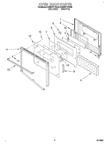 03 - Oven Door parts for Kitchenaid Oven KEMI371YBL0 / from AppliancePartsPros.com