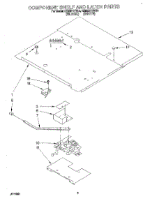 04 - Component Shelf And Latch parts for Kitchenaid Oven KEMI371YBL0 / from AppliancePartsPros.com