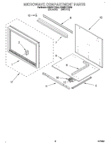 06 - Microwave Compartment parts for Kitchenaid Oven KEMI371YBL0 / from AppliancePartsPros.com