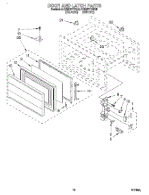 10 - Door And Latch parts for Kitchenaid Oven KEMI371YBL0 / from AppliancePartsPros.com
