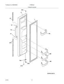 03 - Freezer Door parts for Frigidaire Refrigerator CRSE264JW2 / from AppliancePartsPros.com