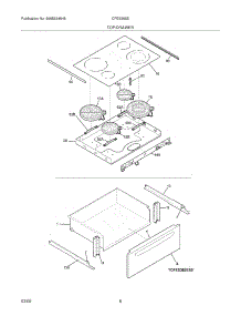 07 - Top / Drawer parts for Frigidaire Range CFES365EB5 / from AppliancePartsPros.com