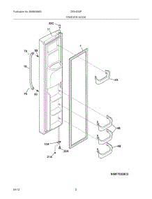03 - Freezer Door parts for Frigidaire Refrigerator CRSH232PW1 / from AppliancePartsPros.com